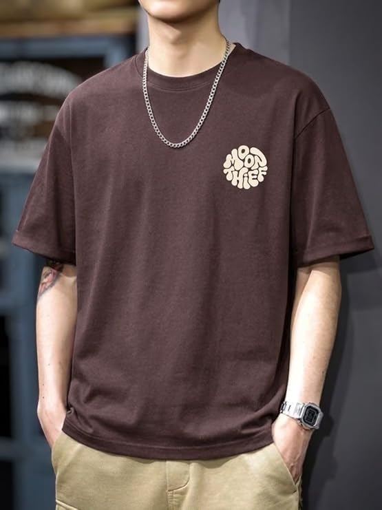 Moon Thief Galaxy Oversized Graphic T-Shirt – Coffee Brown
