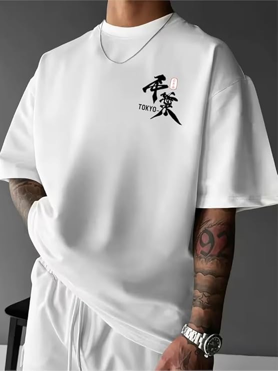 Tokyo Samurai Oversized Graphic T-Shirt – White