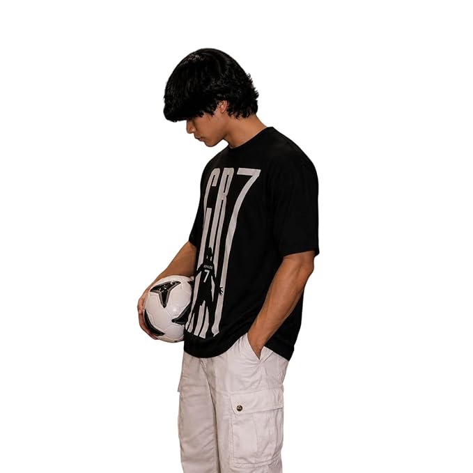 CR7 Ronaldo Graphic Oversized T-Shirt – Black