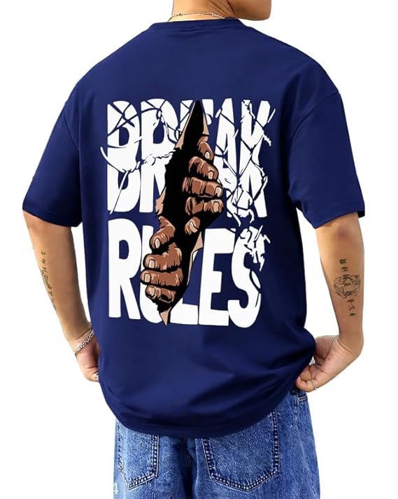 Break Down Rules Oversized Graphic T-Shirt – Black
