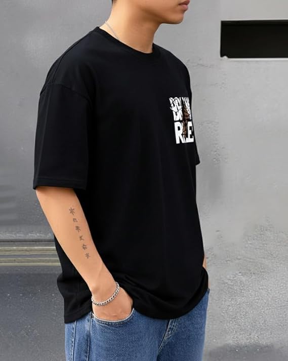 Break Down Rules Oversized Graphic T-Shirt – Black