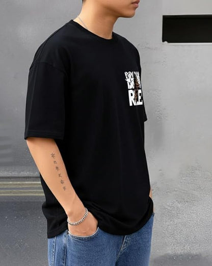 Break Down Rules Oversized Graphic T-Shirt – Black