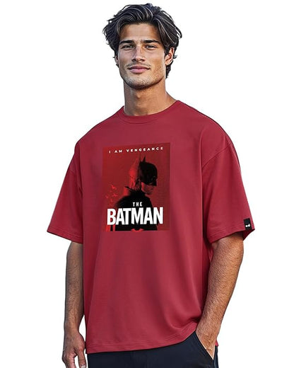 The Batman Oversized Graphic T-Shirt – Crimson Red