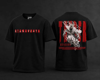 Atamavanta Warrior Oversized Graphic T-Shirt – Black
