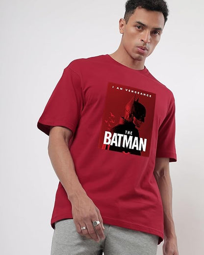 The Batman Oversized Graphic T-Shirt – Crimson Red