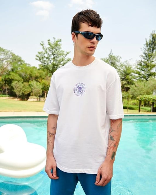 Black Panther Oversized Graphic T-Shirt – White