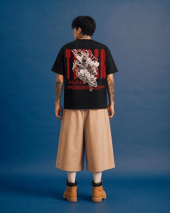 Atamavanta Warrior Oversized Graphic T-Shirt – Black