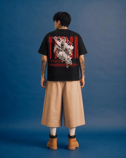 Atamavanta Warrior Oversized Graphic T-Shirt – Black
