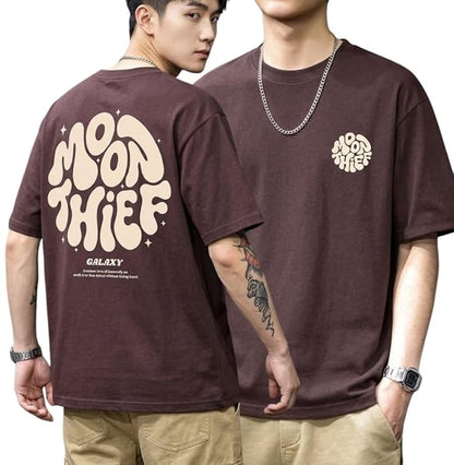 Moon Thief Galaxy Oversized Graphic T-Shirt – Coffee Brown
