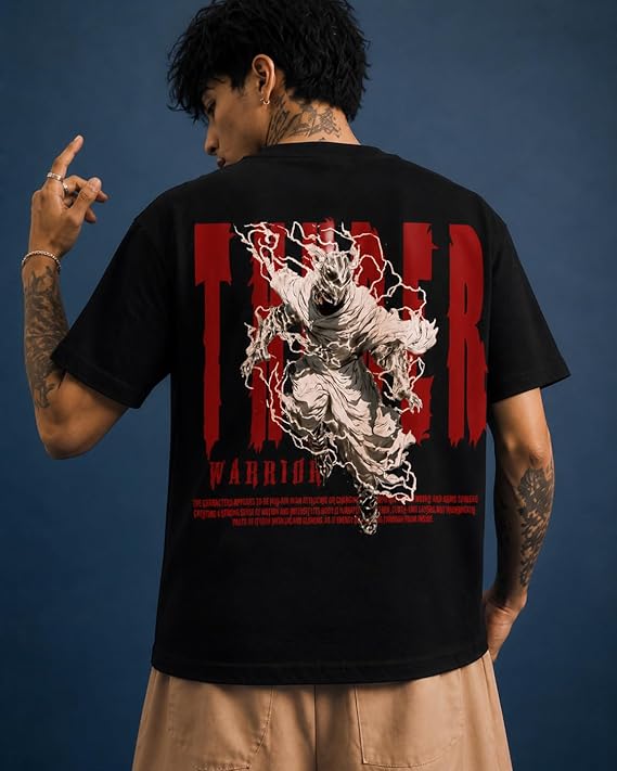 Atamavanta Warrior Oversized Graphic T-Shirt – Black