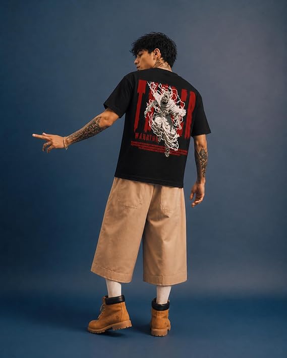 Atamavanta Warrior Oversized Graphic T-Shirt – Black