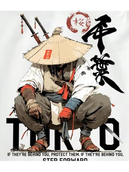 Tokyo Samurai Oversized Graphic T-Shirt – White