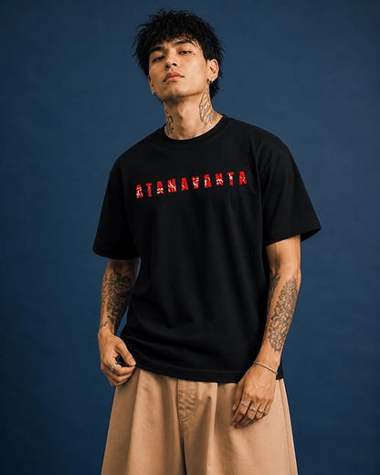 Atamavanta Warrior Oversized Graphic T-Shirt – Black