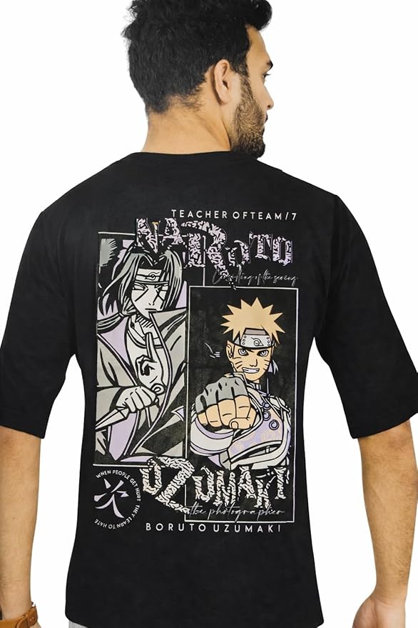 Boruto Uzumaki Anime Oversized Graphic T-Shirt – Black