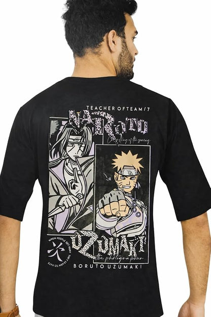 Boruto Uzumaki Anime Oversized Graphic T-Shirt – Black