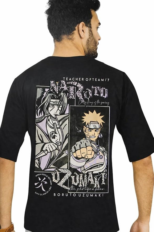 Boruto Uzumaki Anime Oversized Graphic T-Shirt – Black
