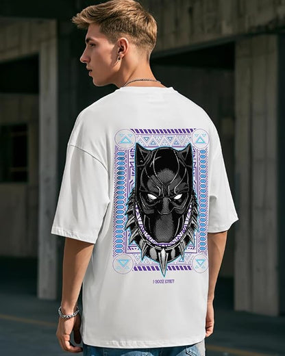 Black Panther Oversized Graphic T-Shirt – White